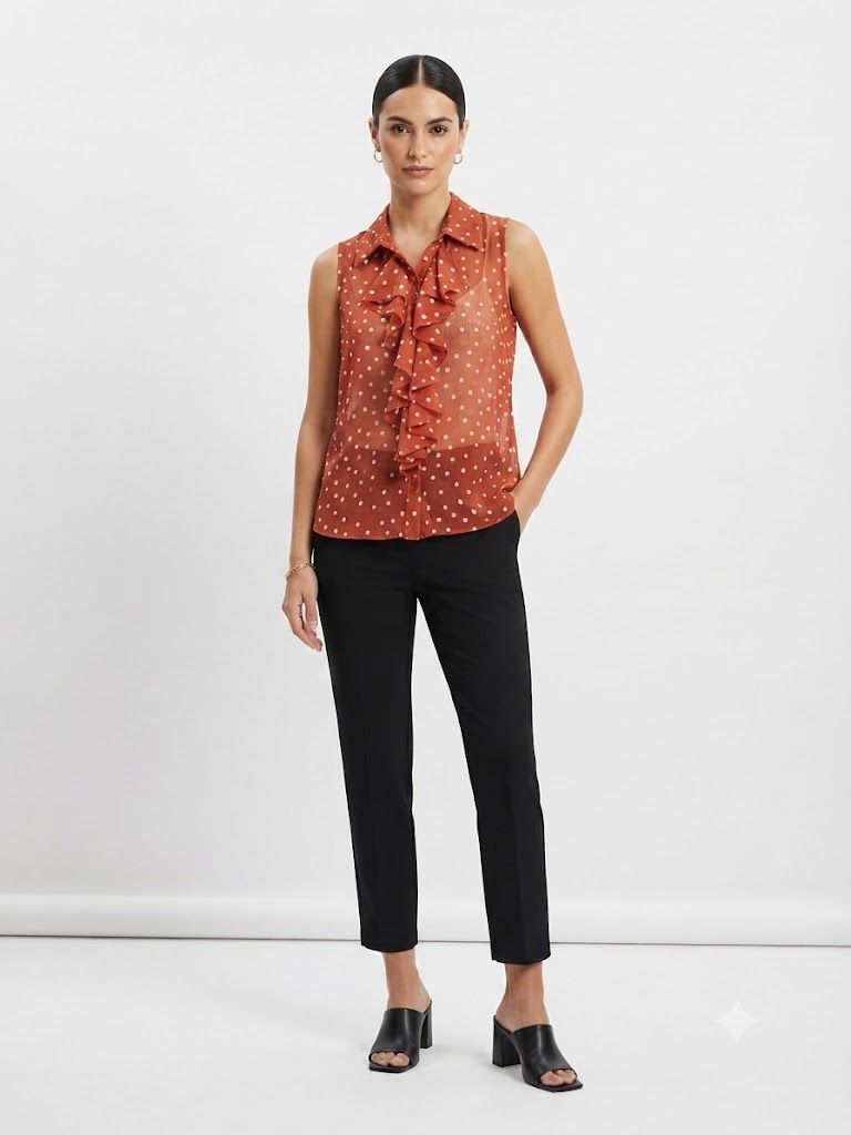 Sleevless Ruffle Shirt